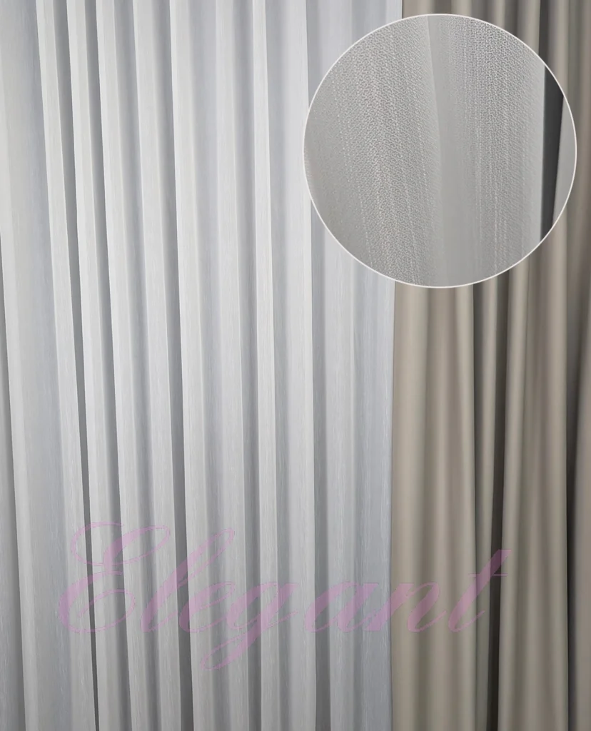 detalj teksture bele zavese po meri